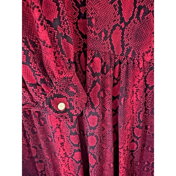 Michael Kors Women's Plus Size Snakeskin-Print Mini Dress Red Crimson Size 3X - Picture 7 of 9